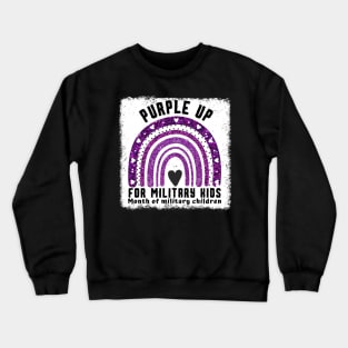 Rainbow Purple Up For Military Kids Crewneck Sweatshirt